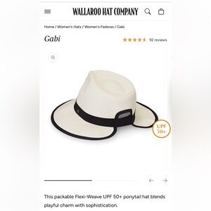 Wallaroo Hat Company Women’s Fedora GABI hat cap IVORY